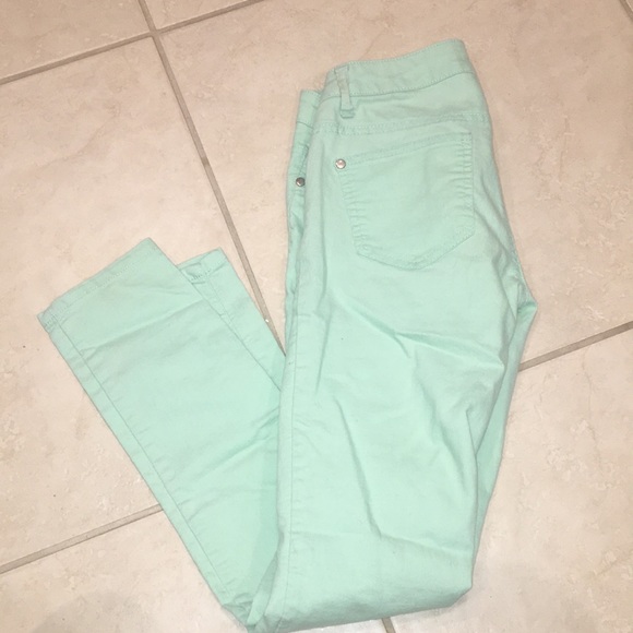 Mint color forever 21 skinny jeans - Picture 4 of 4
